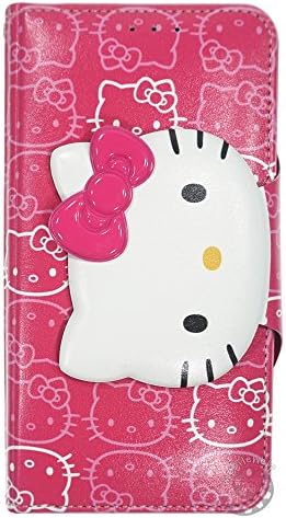 HELLO KITTY Face Button Flip Case for Apple iPhone 6 (4.7inch) Wallet Diary Cover (Hot Pink)
