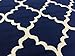Moroccan Trellis Lattice Design Navy Blue 8x10 (7'9