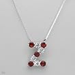 Necklace With 2.90ctw Precious Stones - Genuine Garnets and Topazes Made of 925 Sterling silver Length 16in