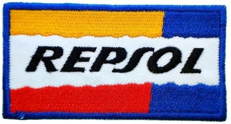 REPSOL Honda Motorcycle Racing Oil apparel Label GR02 Patches Size : 1.75x3.25 inches (1inch = 2.54 cm) By HJR Shop