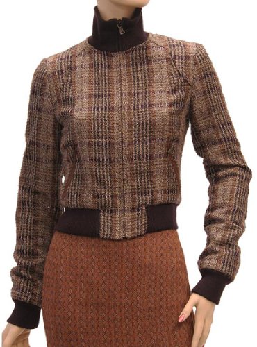 D&G Womens Jacket Coat Brown Lamb