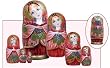 Russian Beauty Matryoshka 7pc./7"