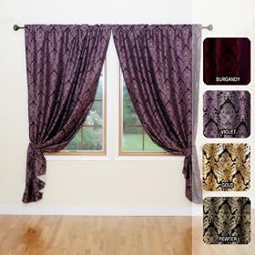 DAMASK Jaquared Insulated Thermal Blackout Window Curtain84