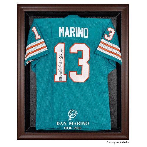 Mounted Memories Miami Dolphins Dan Marino Hall of Fame Brown Frame Jersey Case
