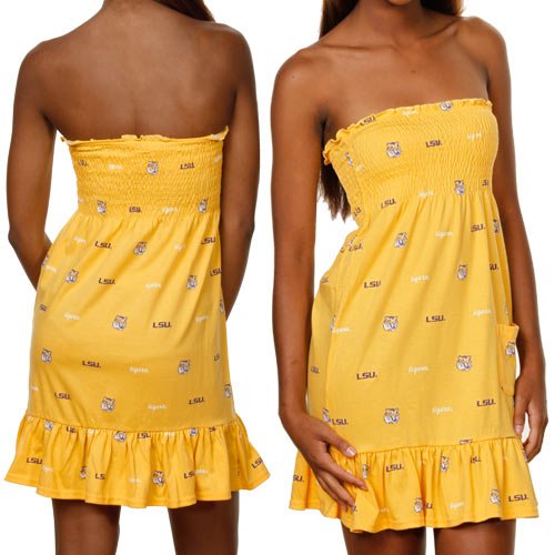 LSU Tigers Ladies Gold Summer School Tube Dress (X-Large)
