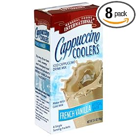General Foods International Coffee, Cappucino Cooler, French Vanilla, 6-Count Single Servings in Box (Pack of 8)