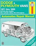 Dodge and Plymouth Vans (1971-96) Automotive Repair Manual (Haynes Automotive Repair Manuals)