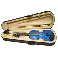 ViolinSmart Solid Wood BLUE color 3/4 Size Violin with case and Accessories
