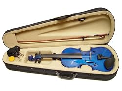 ViolinSmart Solid Wood 4/4 Full-Size Student Violin, with Bow, Case & Rosin (Blue)