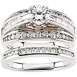 14K Two-Tone Gold Diamond Wedding Set Semimount - 1.10 Ct. - CENTER STONE NOT INCLUDED