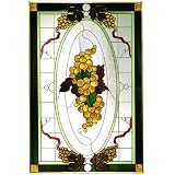 Review Keegan's Korner  / Grapevine Golden Victorian Vertical Art Glass Panel Wall Hanging Suncatcher 30 x 20