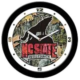 North Carolina State Wolfpack Suntime 12 Camo Glass Crystal Wall Clock - NCAA College Athletics