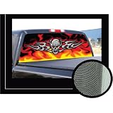 CHROME SKULL&nbsp;16 x 54 - Rear Window Graphic - back compact pickup truck decal suv... by SignMission