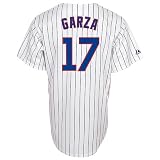 MLB Men's Chicago Cubs Matt Garza White/Royal Pinstrp Home Short Sleeve 6 Button Synthetic Replica Baseball Jersey Big & Tall Spring 2012  (White/Royal Pinstrp, XXX-Large)