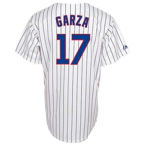 MLB Men's Chicago Cubs Matt Garza White/Royal Pinstrp Home Short Sleeve 6 Button Synthetic Replica Baseball Jersey Big & Tall Spring 2012  (White/Royal Pinstrp, XXX-Large)