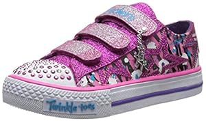 Skechers Kids 10444L Glitternglitz Light-up Sneaker,Hot Pink/Multi,2.5 M US Little Kid