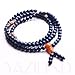 Qiyun 6mm 108 Blue Prayer Mala Rosary Bead Buddhist Strand Necklace Bracelet