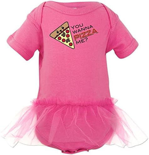 Inktastic Baby Girls' You Wanna Pizza Me? Infant Tutu Bodysuit 6 Months Raspberry