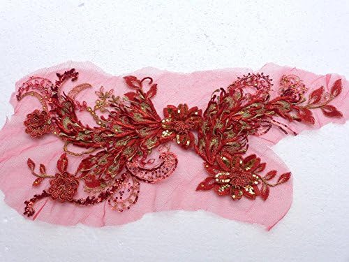 2 Pieces New Purple/white/gold/red/blue 3d Handmade 3d Flower 21''x9'' Big Flower (Red)