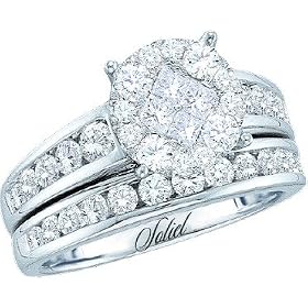 Ladies 14k White Gold 1 Ct Princess Cut DIamond Wedding Engagement Bridal Ring... by Rodeo Jewels co