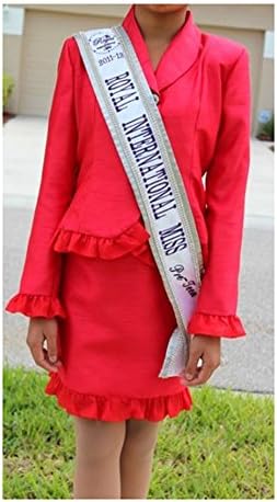 SISTARS Girls Kids Outfits Two Pieces Knee Length Interview Pageant Suit Red 11 Custom made