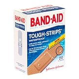 Band Aid Brand Adhesive Bandages, Tough Strips, Waterproof, 20 Count All One Size Bandages Band Aid Brand Adhesive Bandages, Tough Strips, Waterproof, 20 Count All One Size Bandages