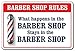 What Happens In The Barber Shop Sign Men Club Haircut Stylist Salon | Indoor/Outdoor | 12