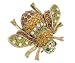 Jewelry : Gold Plated Multi-Color Crystal Bee Pin