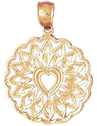 Dazzlers Solid 14k Gold Heart in Sun Charm Pendant Available in three colors from jewelsberry (weights: 1.4 grams only)