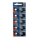 Pkg/5 Type 364 Renata Swiss Watch Batteries