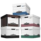 Bankers Box 00724 R-kive storage box, 12 x 10 x 15, letter/legal size, white/black, 12/ct