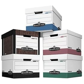 Bankers Box 00724 R-kive storage box, 12 x 10 x 15, letter legal size, white black, 12 ct by Bankers Box