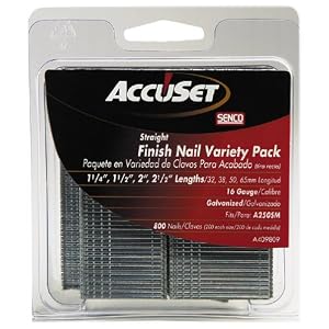 AccuSet A409809 Variety Pack 16 Gauge Straight Finish Nails by AccuSet