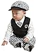 Kids  Baby 5pcs Hat + Pants + White Shirt + Vest + Tie Party Baptism Clothes