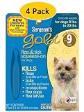 Sargeant's Gold Flea & Tick Squeeze-on for Dogs 9 to 20 lbs; PACK OF 4; One Year Supply