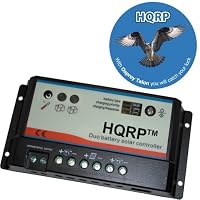 HQRP Duo-Battery Charging Solar 10A Power Controller / Regulator 12V / 24V 10 Amp with Digital LED Display plus HQRP Coaster