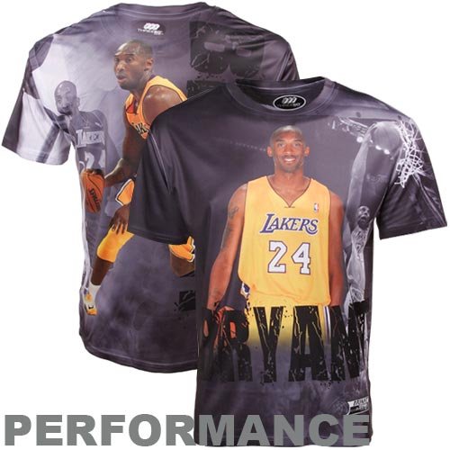 NBA Men's Los Angeles Lakers Kobe Bryant Sublimated High Definition Photo Tee Shirt (Black, X-Large)