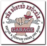 HUSKY LINERS 00109 Signpast; Reproduction Vintage Sign; Busted Knuckle Garage; Round; 25.5 in. Dia.;