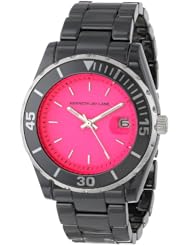 Kenneth Jay Lane Womens KJLANE-3010 3000 Series Analog Display Japanese Quartz Black Watch