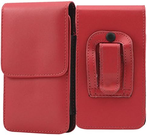 iTALKonline BlackBerry Classic Q20 2015 Red PREMIUM PU Leather Vertical Executive Side Pouch Case Cover Holster with Belt Loop Clip and Magnetic Closure