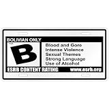 New  Bolivian Only / E S R B Parodie Bolivia License Plate Country