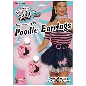  50s Pink Poodle Earrings