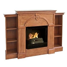 Marcus Oak Gel Fireplace w  Bookcases by FireplaceKeeper