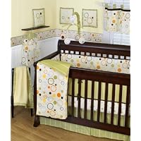 Sumersault Pop Dot 10 Piece Crib Set, Tan/Green/Orange