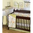 Sumersault Pop Dot 10 Piece Crib Set, Tan/Green/Orange