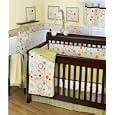 Sumersault Pop Dot 10 Piece Crib Set, Tan/Green/Orange