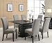 Furniture online: 7pc Dining Table and Parson Chairs Set in Rich Black Finish