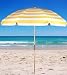 7.5 ft. Acrylic Beach Umbrella with Steel Frame - Yellow / White