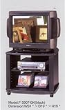 BEAUTIFUL BLACK FINISH TV STAND W. TWO SHELVES