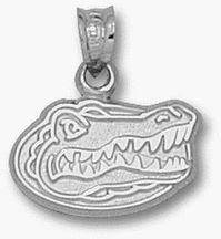 Florida Gators 3/8 Gator Head Pendant - 10KT White Gold Jewelry